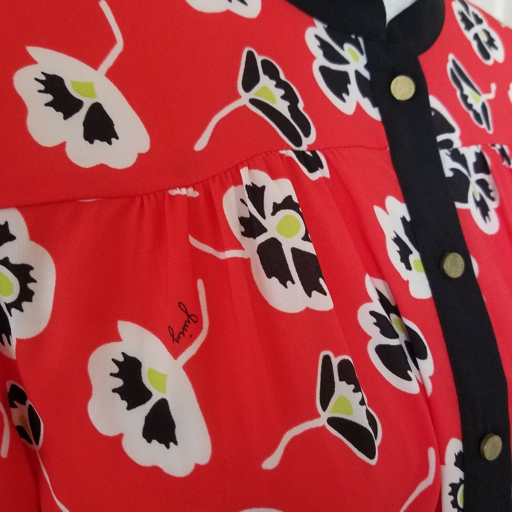 Juicy Couture Long Sleeve Floral Dress Size 4 - Picture 7 of 12